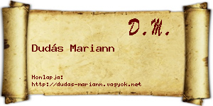 Dudás Mariann névjegykártya