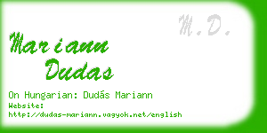 mariann dudas business card